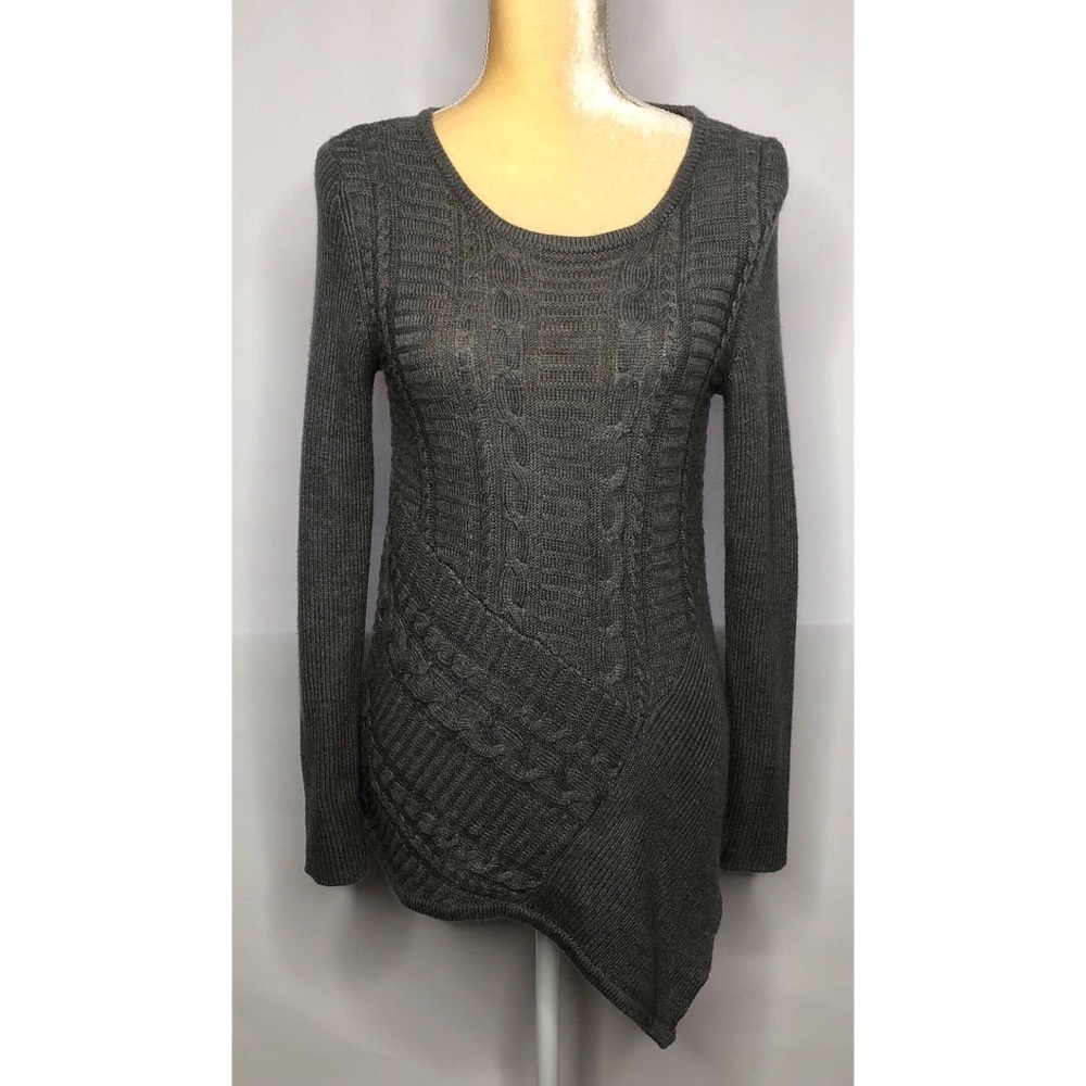 Dana Buchman Lurex Asymmetrical Hem Sweater - S
